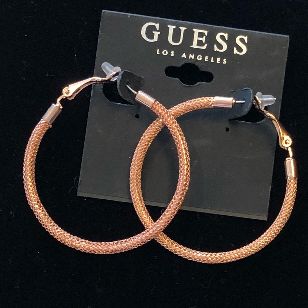 GUESS Rose Gold Hoop Earrings